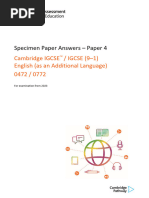 0472 Specimen Paper Answers Paper 4 (For Examination From 2023)