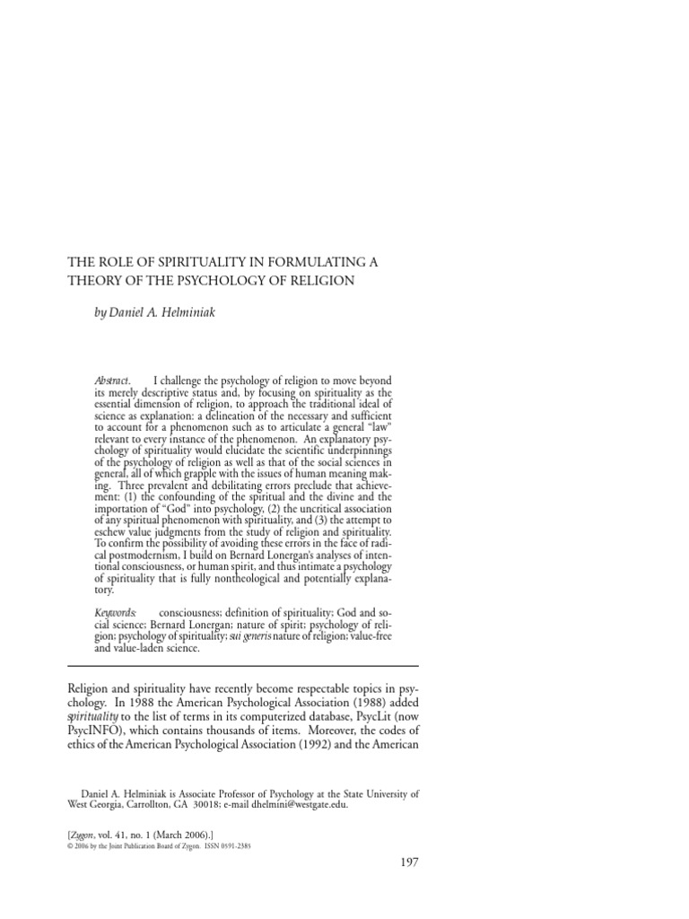 Psychology of Spirituality Explained | PDF | God | Soul