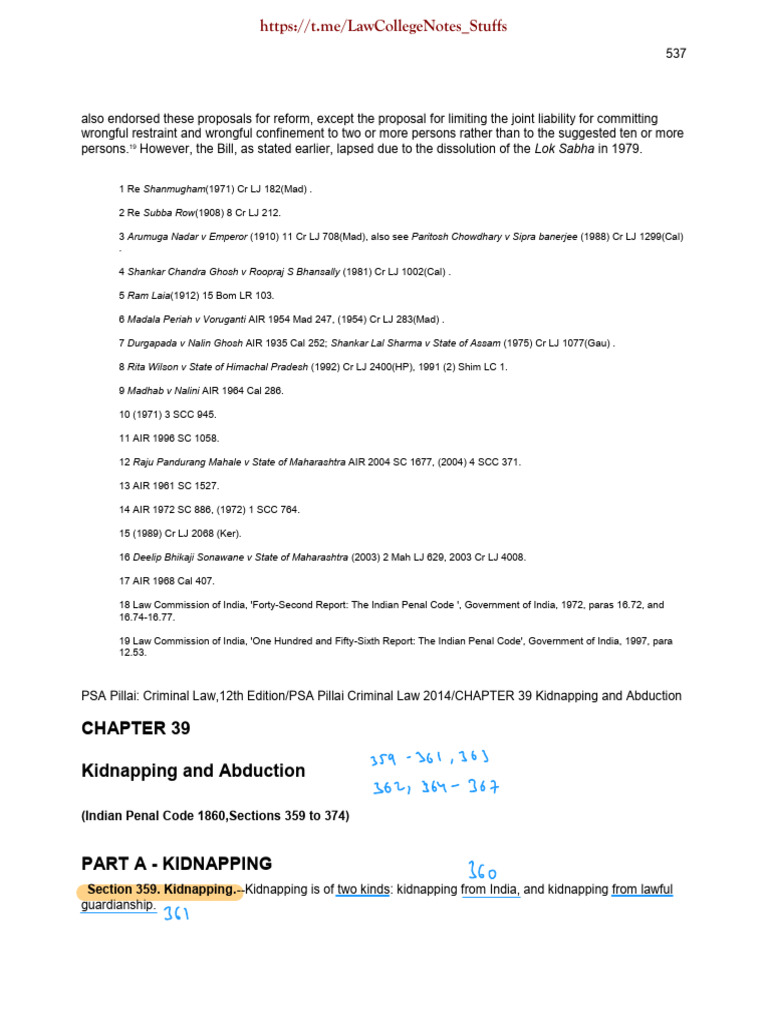 Kidnapping and Abduction | PDF | Kidnapping | Legal Guardian