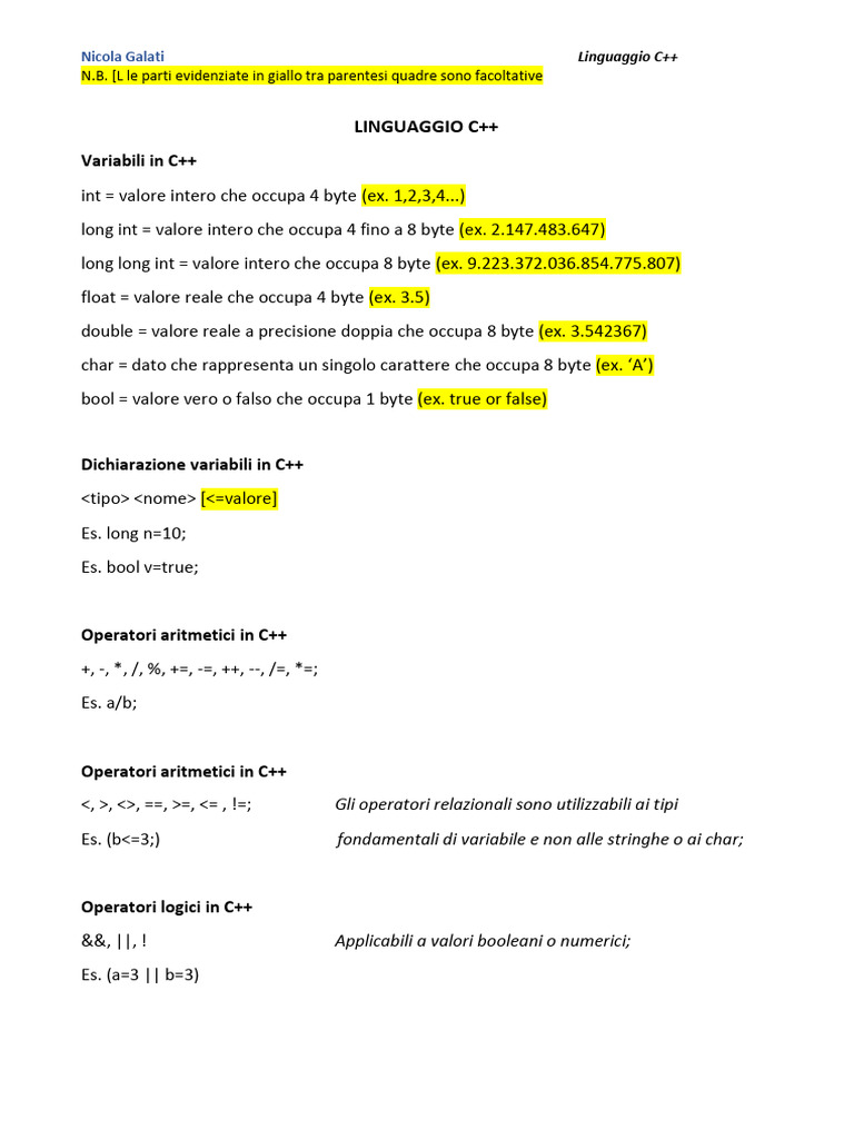 Linguaggio C | PDF