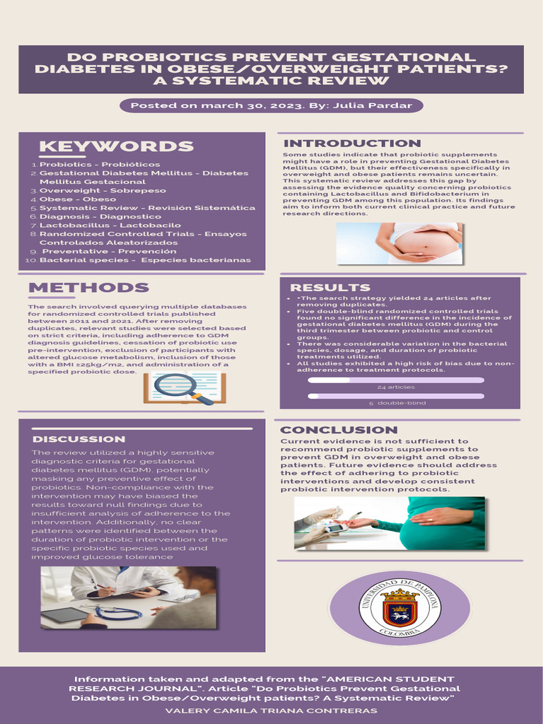 infographic | PDF | Gestational Diabetes | Probiotic