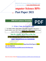 SPSC Computer Science BPS-17 Past Paper 2021