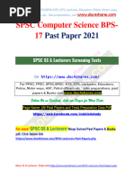 SPSC Computer Science BPS-17 Past Paper 2021