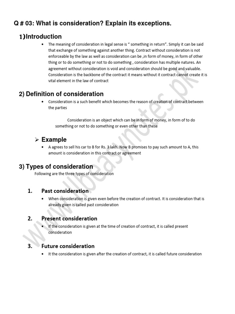 Consideration | Download Free PDF | Consideration | Business Law