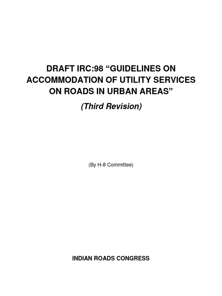 IRC:98 Guidelines for Utility Services | PDF | Road | Road Surface