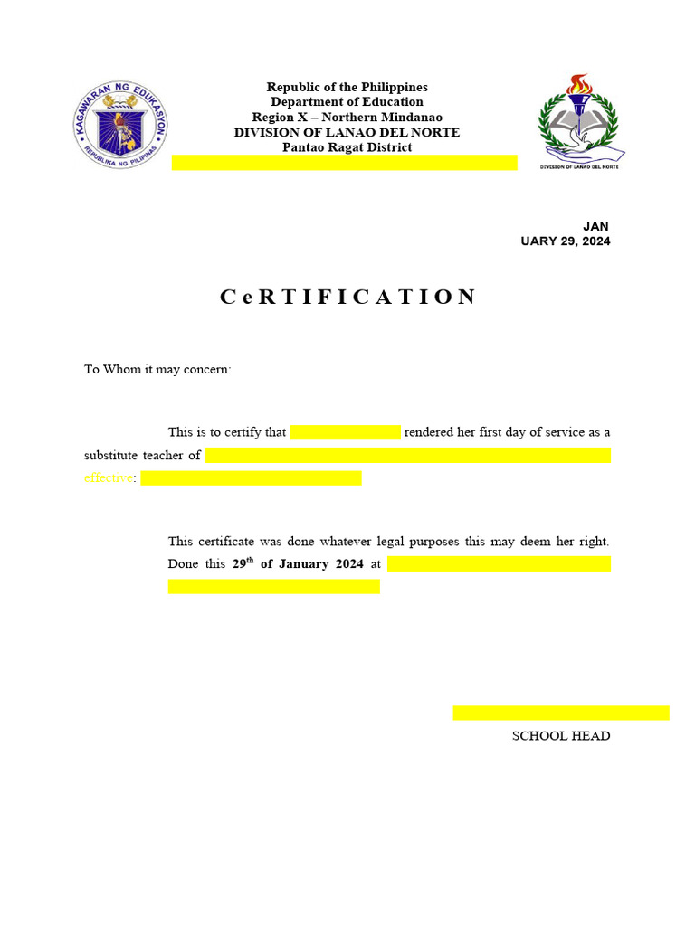 School Certificate PDF