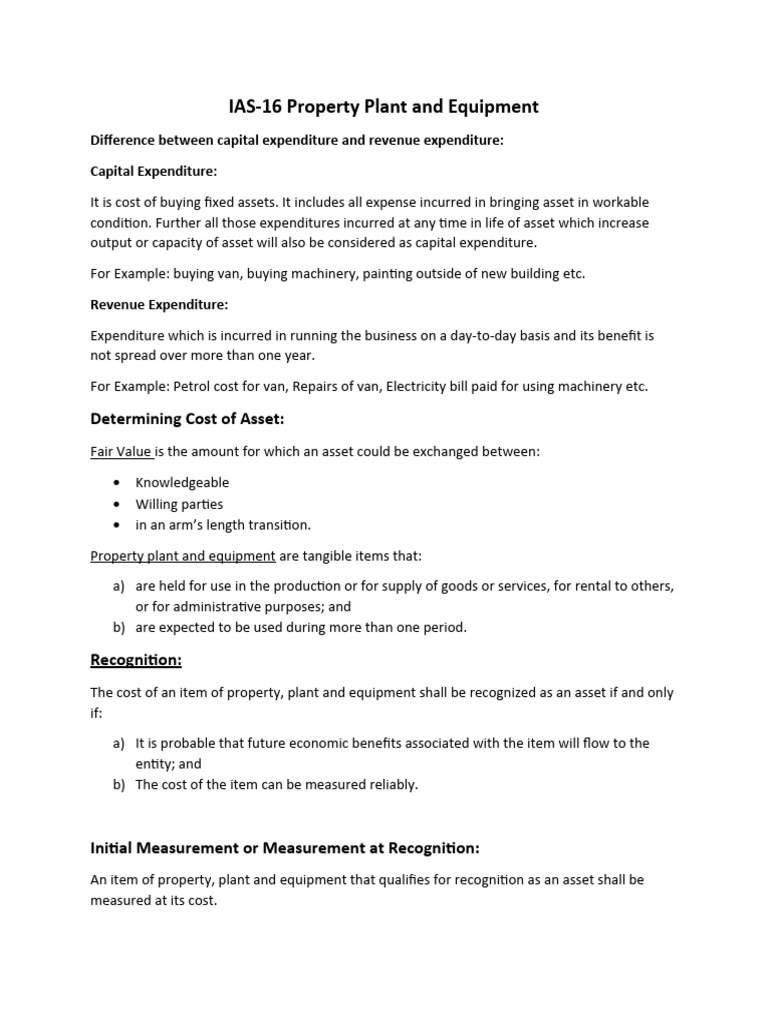 IAS 16 Property Plant and Equipment PDF Depreciation Expense