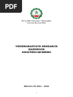 DLSU D Undergraduate Research Handbook 2021 Approved by Academic Council2