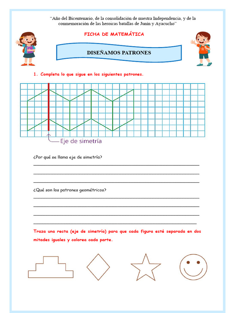 FICHA MATE DISEÑAMOS PATRONES | PDF