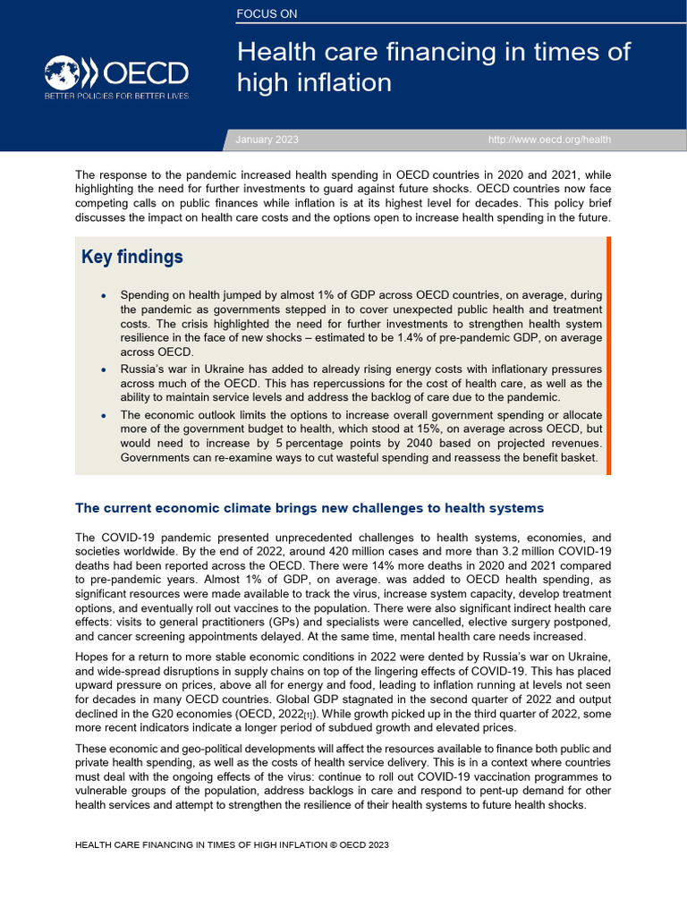 Health Care Financing Amid Inflation | PDF | Cost Of Living | Inflation