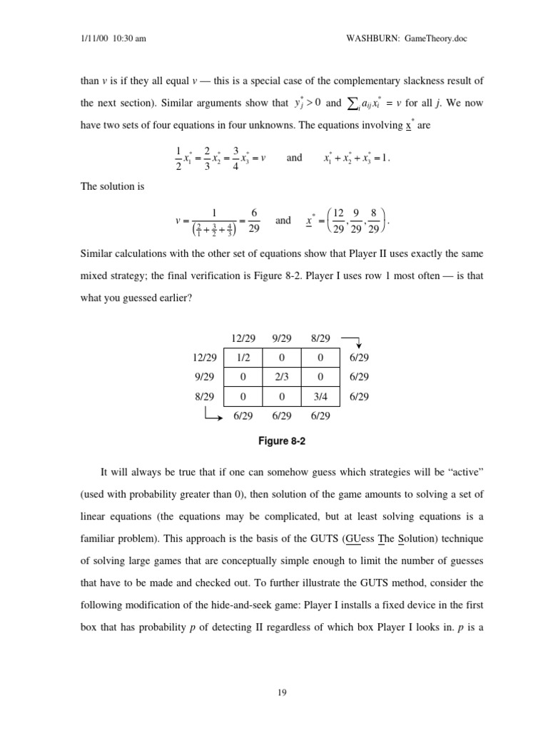 Game Theory: Solving Mixed Strategies | PDF | Mathematical Optimization ...