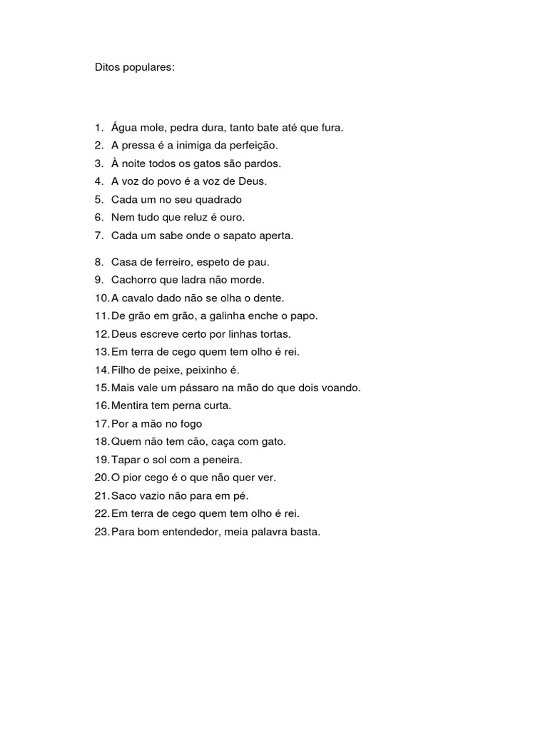 23 Ditos Populares e Seus Significados | PDF | Direito