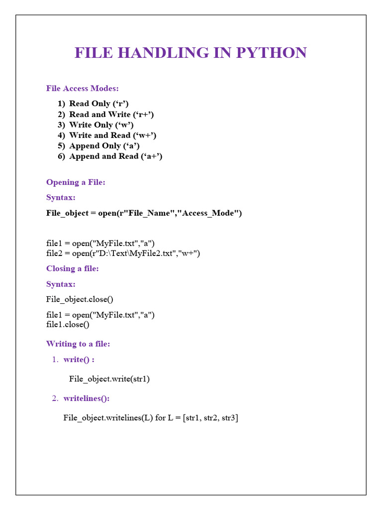 File Handling in Python | PDF | Text File | Software