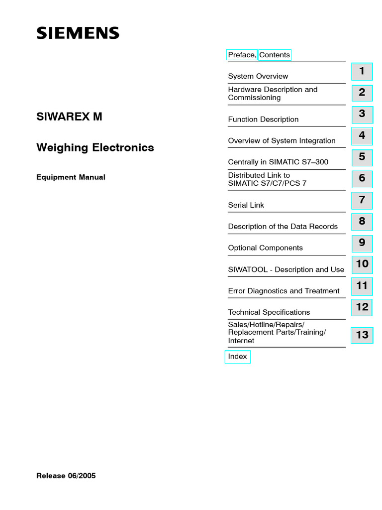 SIWAREX M Calibration Manual | PDF | Parameter (Computer Programming ...