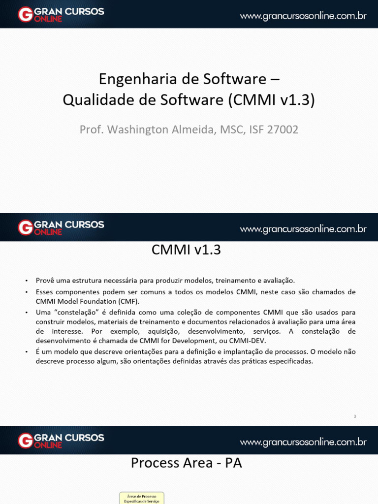 Aula 65 Qualidade Software. CMM V1.3 | PDF | Engenharia de Software ...