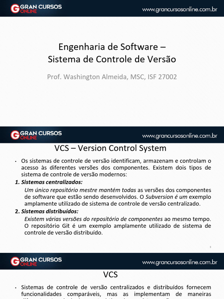 Sistemas de Controle de Versão em Software | PDF | Controle de versão ...