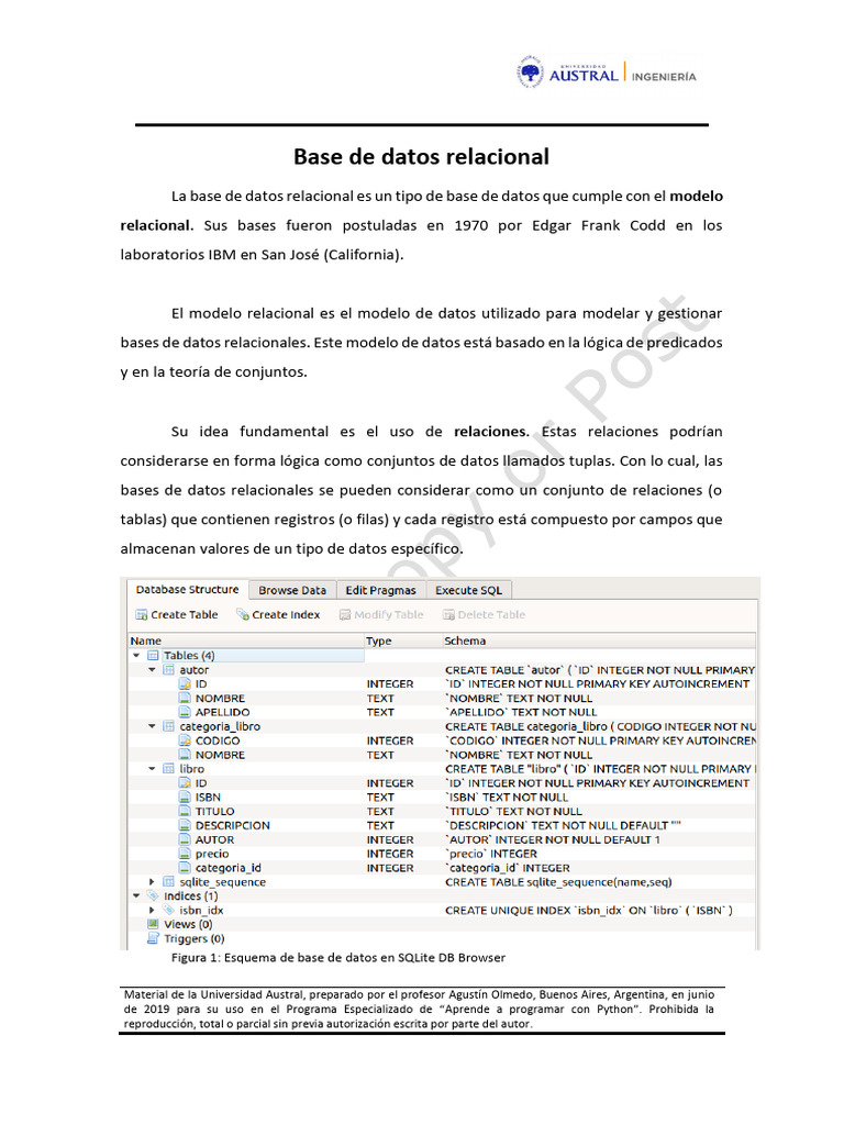 1 Base de Datos Relacional | PDF | Datos | Diseño de software