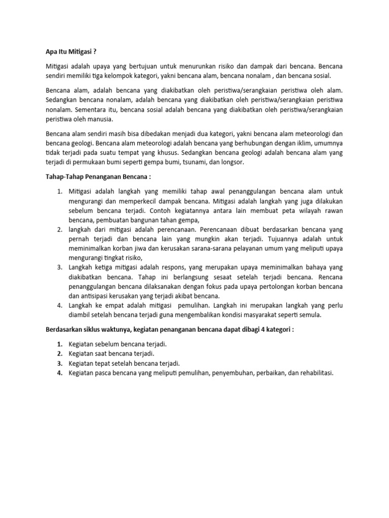 Panduan Mitigasi Bencana Alam | PDF | Sains & Matematika