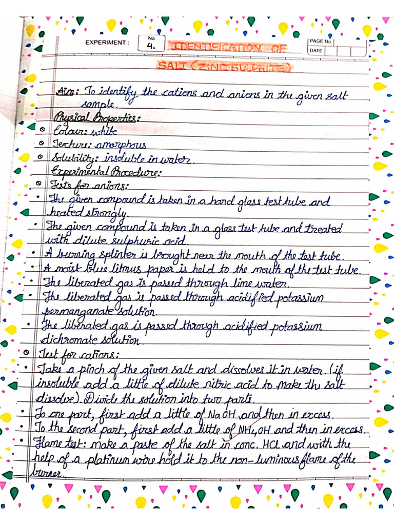 Chemistry Practicals PDF