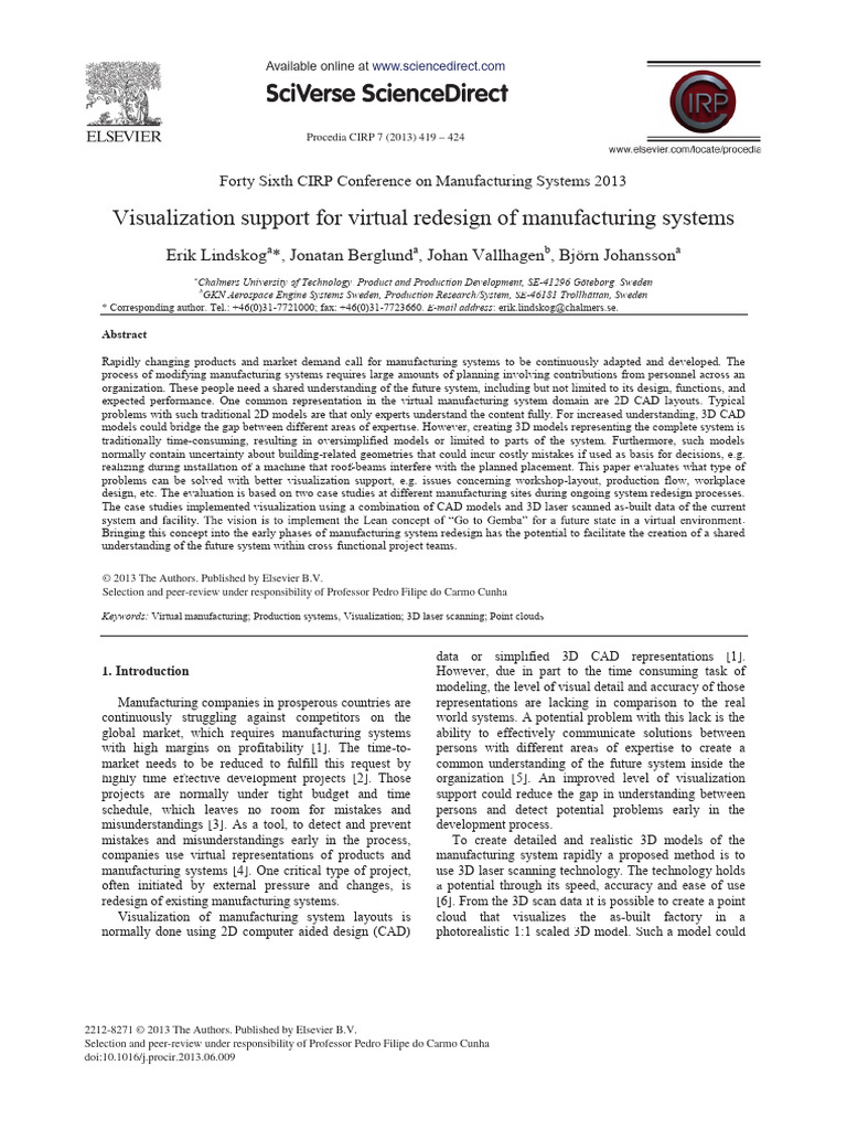 3D Visualization in Manufacturing Redesign | PDF | Image Scanner | 3 D ...