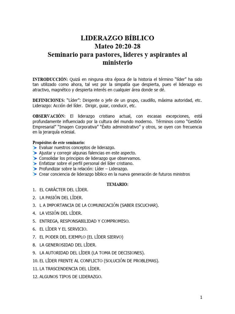 Liderazgo Bíblico en la Iglesia | PDF | Liderazgo | Pablo el apóstol