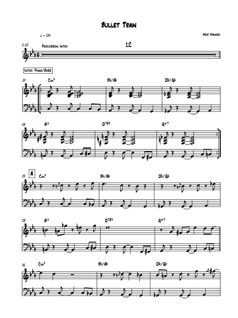 Bullet Train Leadsheet | PDF