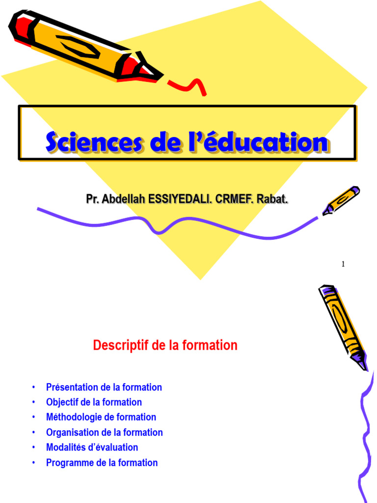 Formation en Sciences de l'Éducation CRMEF | PDF | Compétence ...