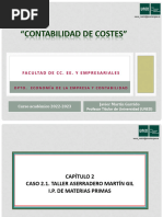 ゆん Uned Dce Ejercicios y Soluciones de Contabilidad de Costes I