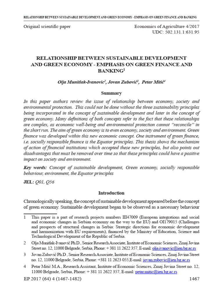 Green Economy and Sustainable Development | PDF | Sustainability ...