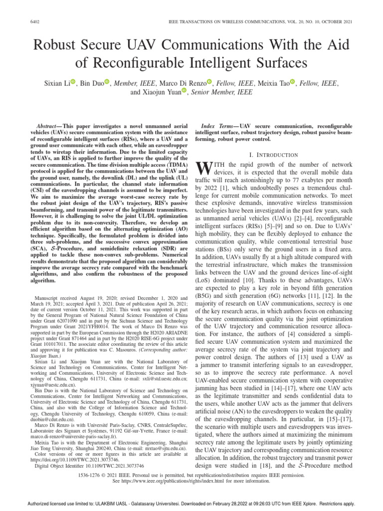 Ris + Uav | PDF | Unmanned Aerial Vehicle | Channel Access Method