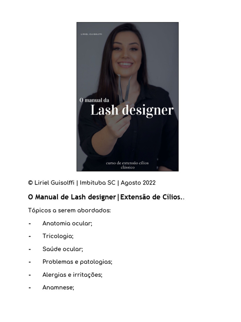 Manual Completo de Extensão de Cílios | PDF | Olho | Umidade