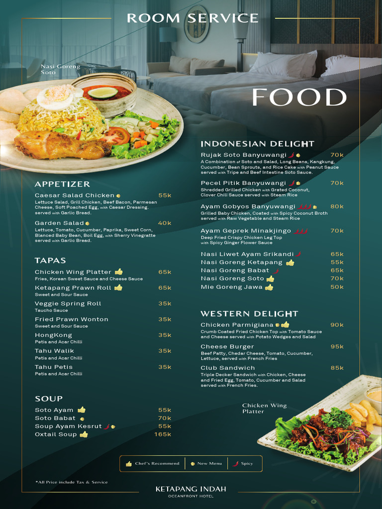 omni hotel room service menu prices