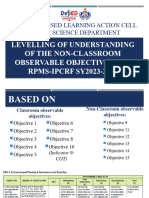 LEVELLING OF UNDERSTANDING ON THE NON-CLASSROOM OBSERVABLE OBJECTIVES