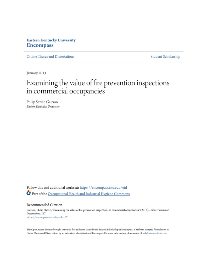 Examining The Value of Fire Prevention Inspections in Commercial | PDF ...