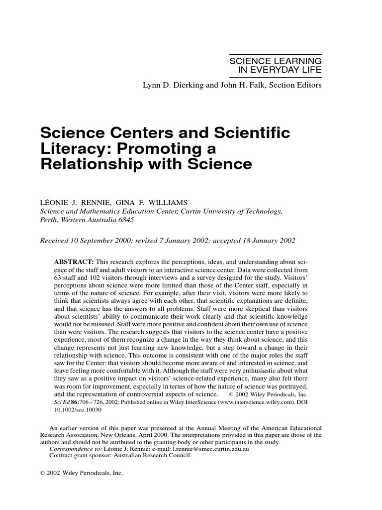Science Centers and Visitor Perceptions | PDF | Science | Knowledge