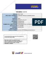 Régimen: Costa: Cédula: Apellidos Y Nombres