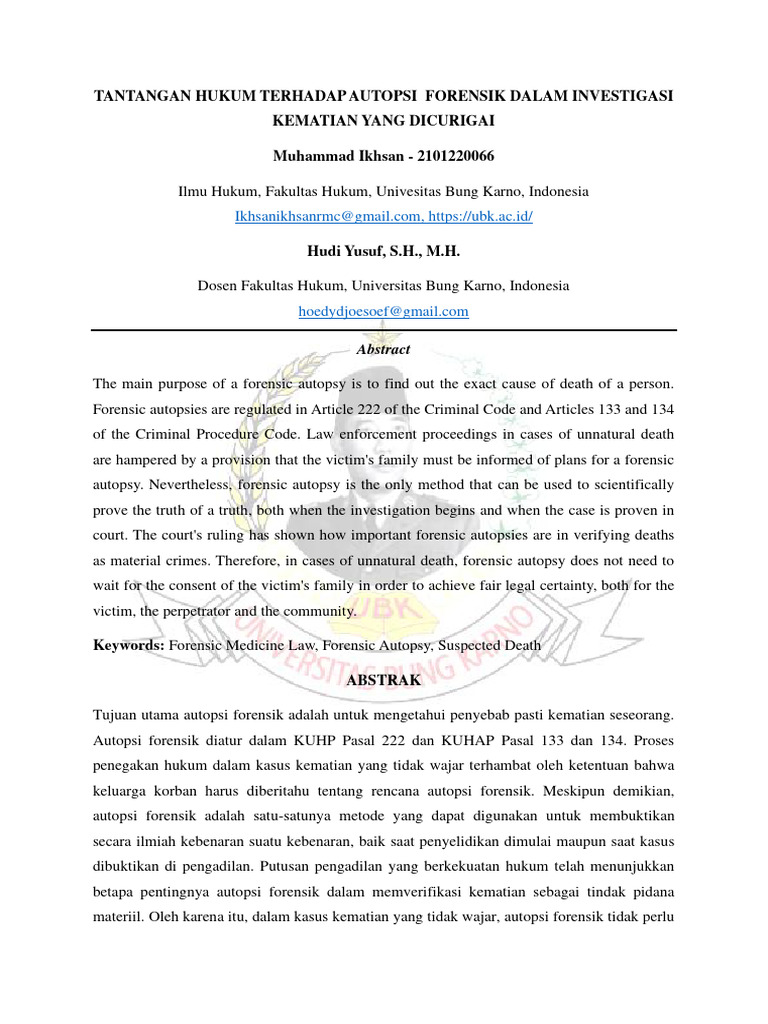 dokter forensik melakukan autopsi korban keracunan