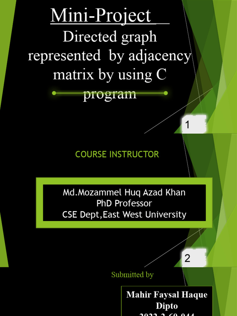Directed Graph Adjacency Matrix in C | PDF | Graph Theory ...