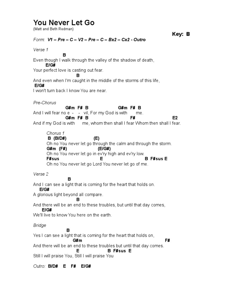 You Never Let Go Song Structure Drum Kit Check amazon for never let me go mp3 download these lyrics are submitted by burkul4 songwriter(s): you never let go song structure