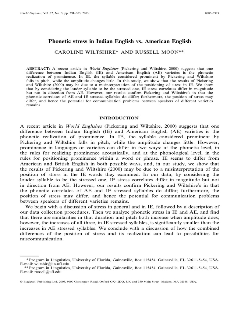 Phonetic stress in indian english vs ame pdf stress linguistics