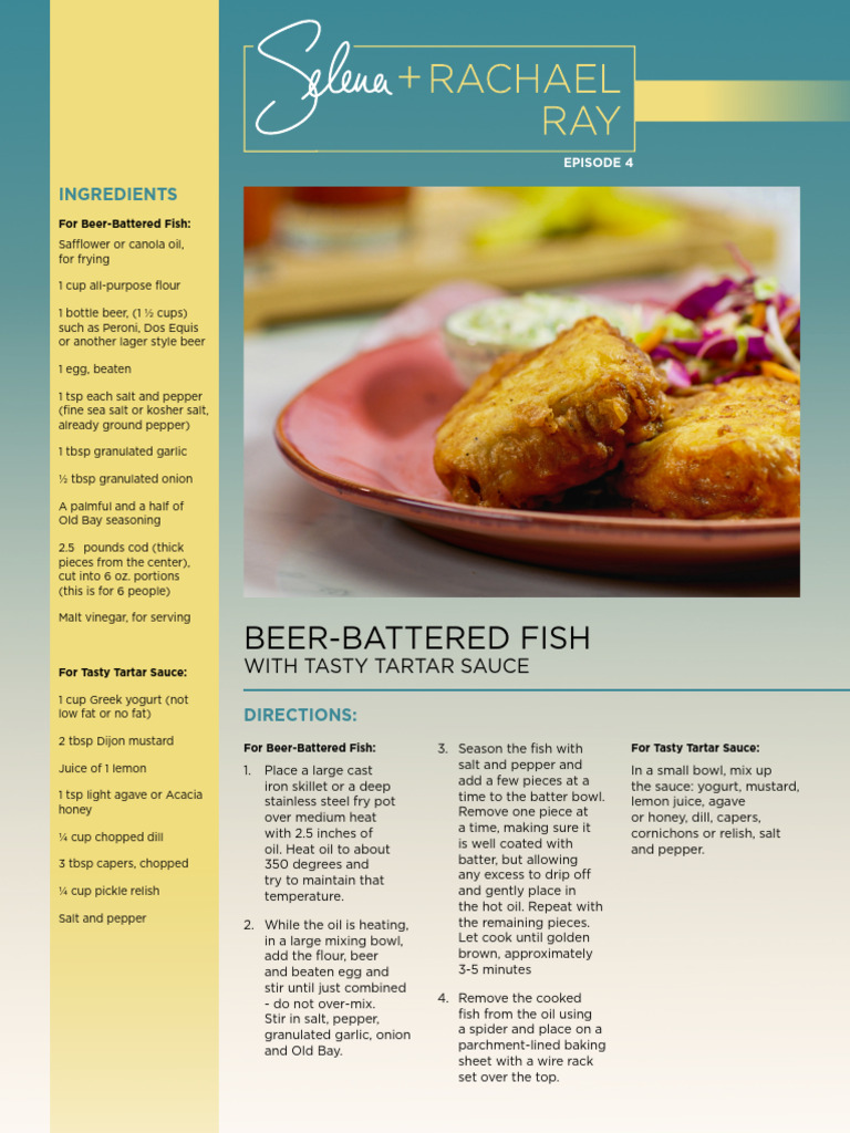 Rachael Beer Battered Fish PDF Batter (Cooking) Mustard (Condiment)