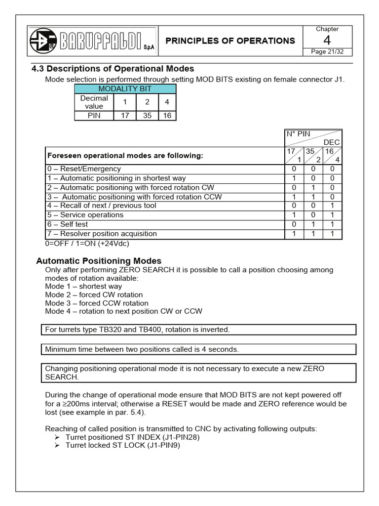 Operational Modes for Turret Control | PDF | Electrical Engineering ...