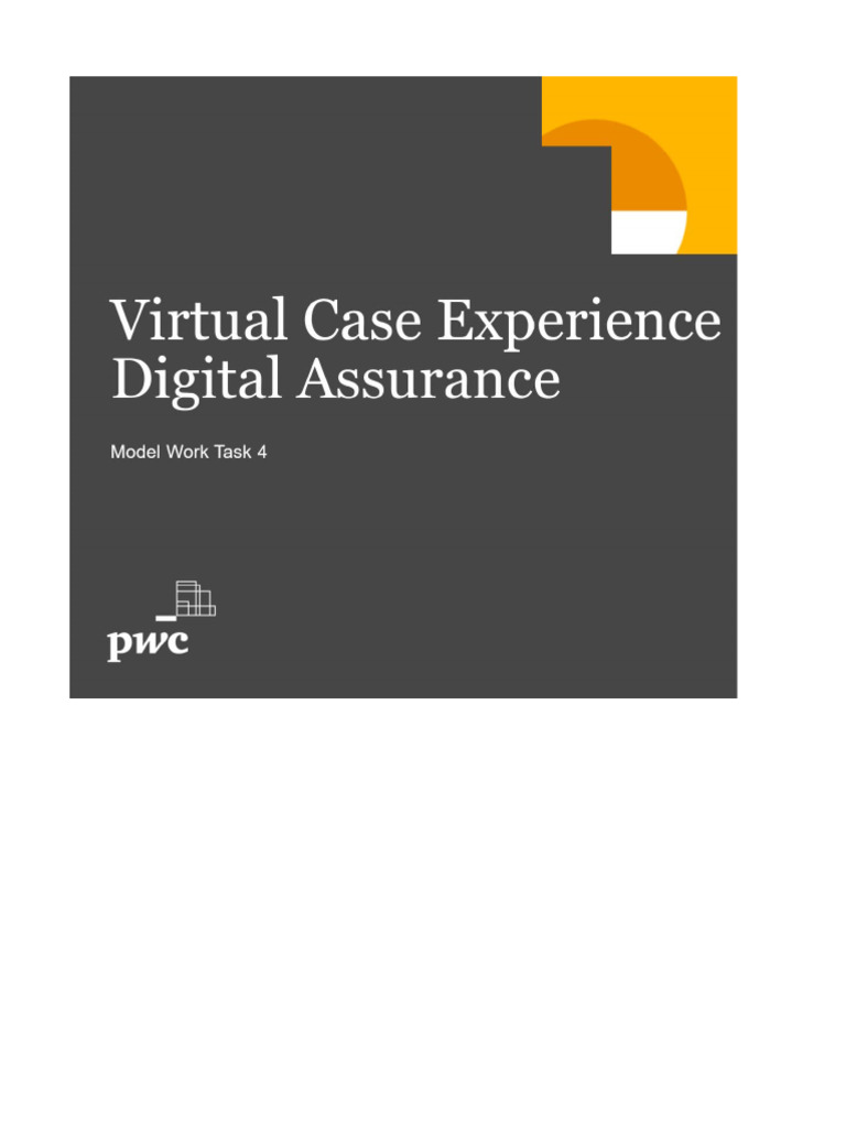PwC Virtual Case Experience Summary | PDF | Password | Login