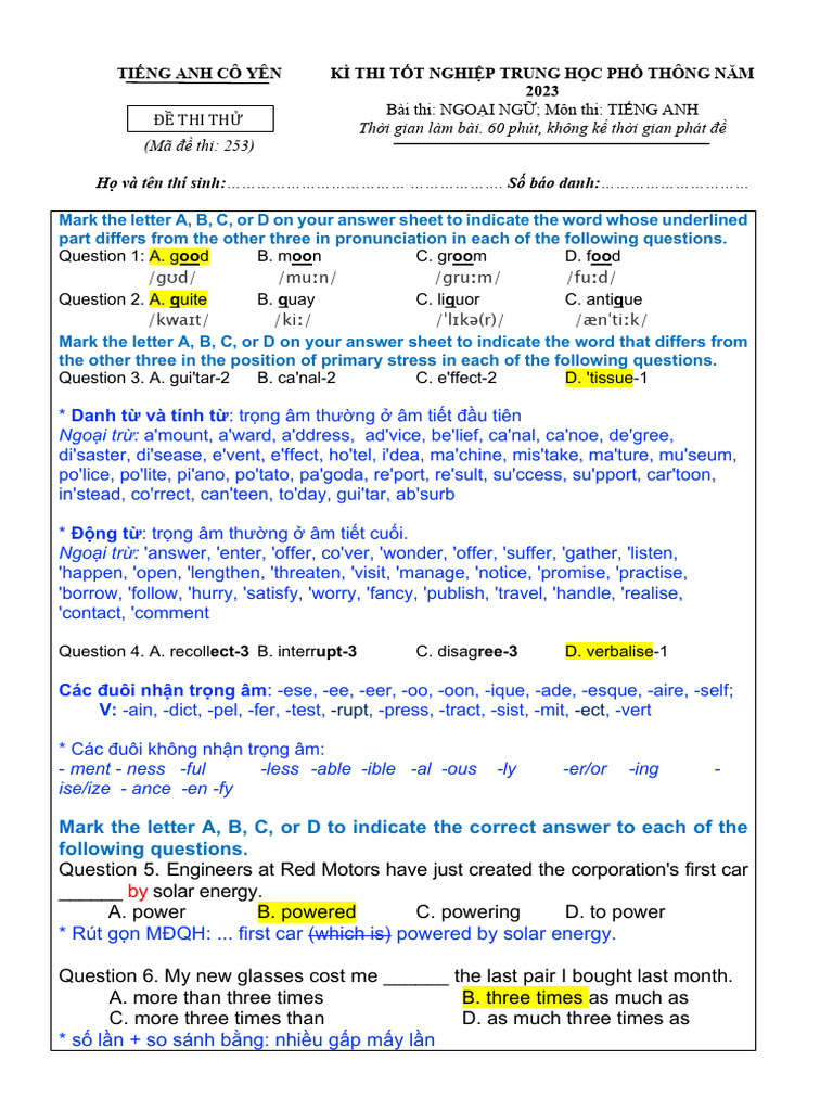 Practice Test 43 Mock Test Key Pdf