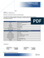 Constancia de Emision Certificado Digital