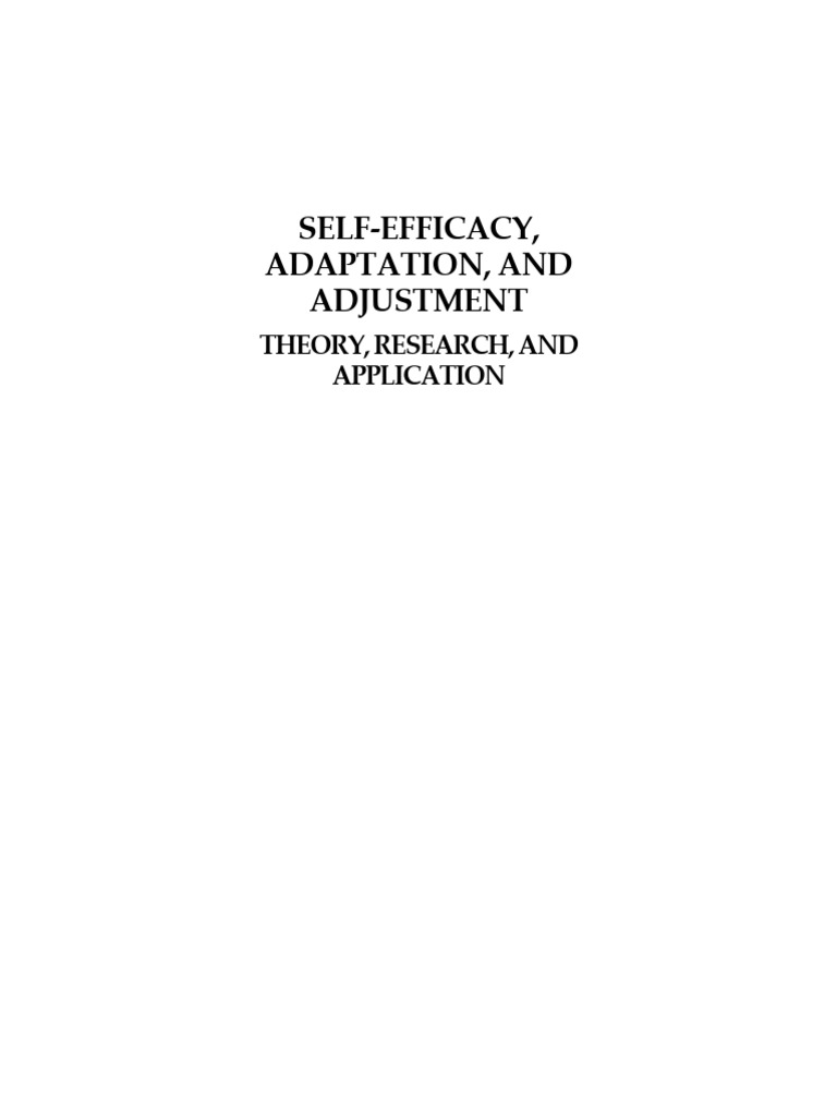 Self-Efficacy and Psychological Adjustment | PDF | Self Efficacy ...