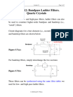 Bandpass Ladder Filters. Quartz Crystals