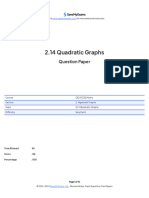 2.14 Quadratic Graphs: Question Paper