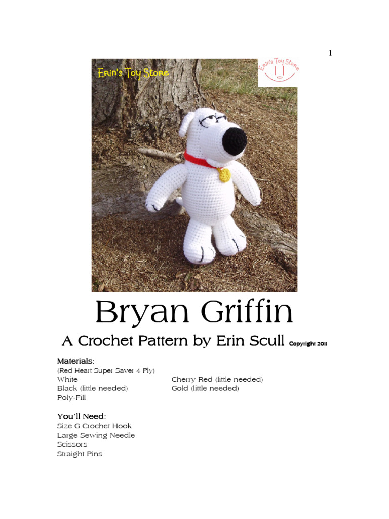 Bryan Griffin A Crochet Pattern by Erin Scull | PDF | Crochet | Textile ...