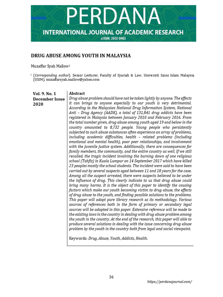 Youth Drug Abuse in Malaysia: Issues & Solutions | PDF | Hiv/Aids ...